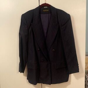 NAVY PINSTRIPED DOUBLE BREASTED BLAZER